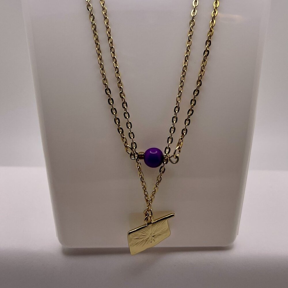 Stony Double Layer Amethyst Necklace